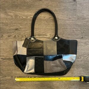 Patchwork vintage coach Leather Tote Bag